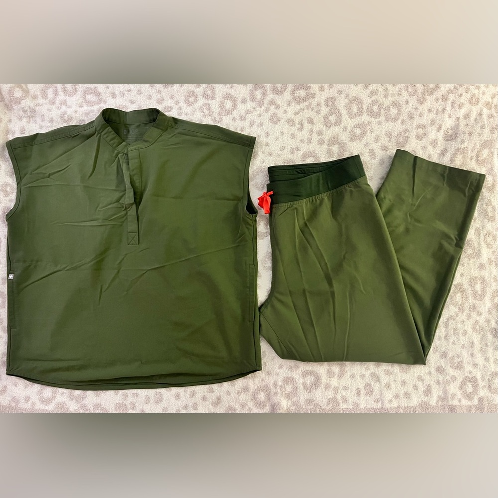 Figs Olive Green Women's Pants & Jumpsuit Set